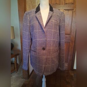 Women's J Crew Houndstooth Wool Blazer.